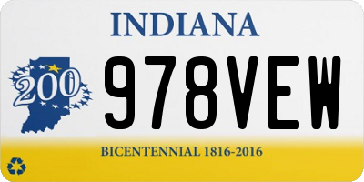 IN license plate 978VEW