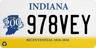 IN license plate 978VEY