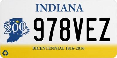 IN license plate 978VEZ
