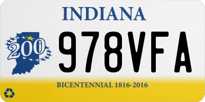 IN license plate 978VFA