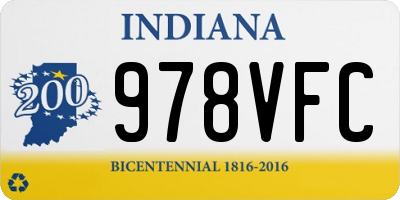 IN license plate 978VFC