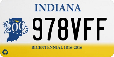 IN license plate 978VFF