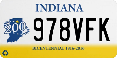 IN license plate 978VFK