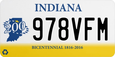 IN license plate 978VFM