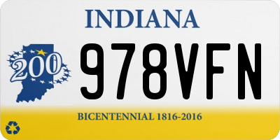 IN license plate 978VFN