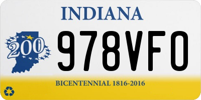 IN license plate 978VFO