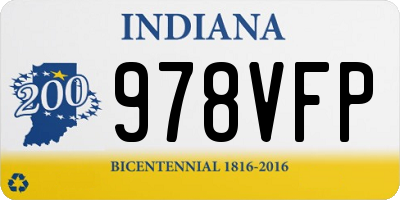 IN license plate 978VFP