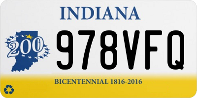IN license plate 978VFQ
