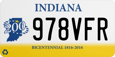 IN license plate 978VFR