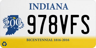 IN license plate 978VFS