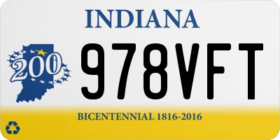IN license plate 978VFT