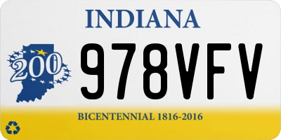 IN license plate 978VFV