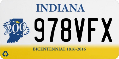 IN license plate 978VFX