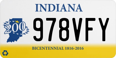 IN license plate 978VFY