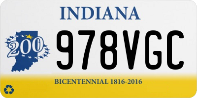 IN license plate 978VGC