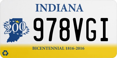 IN license plate 978VGI