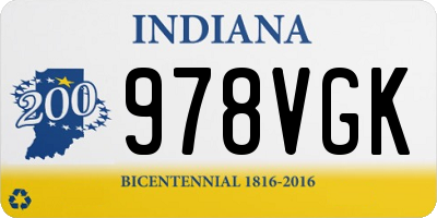 IN license plate 978VGK