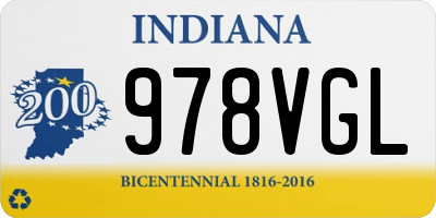 IN license plate 978VGL