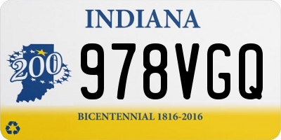 IN license plate 978VGQ