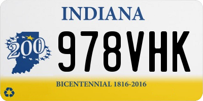 IN license plate 978VHK