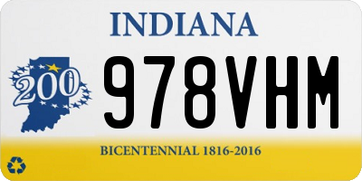 IN license plate 978VHM