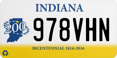 IN license plate 978VHN