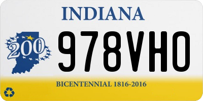IN license plate 978VHO