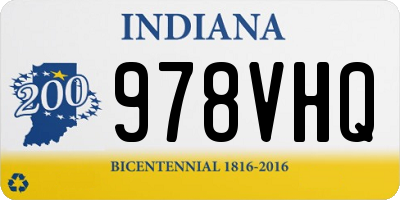 IN license plate 978VHQ