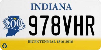 IN license plate 978VHR