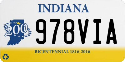 IN license plate 978VIA