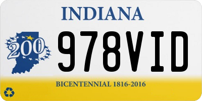 IN license plate 978VID
