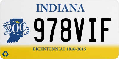 IN license plate 978VIF