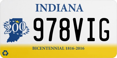 IN license plate 978VIG