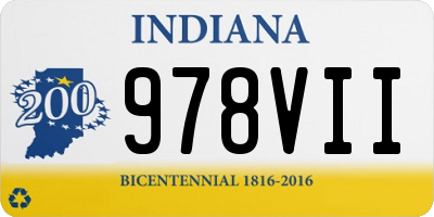 IN license plate 978VII