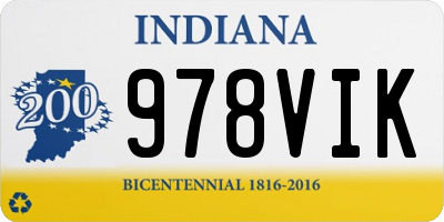 IN license plate 978VIK