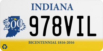 IN license plate 978VIL