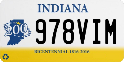 IN license plate 978VIM
