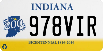 IN license plate 978VIR
