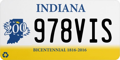 IN license plate 978VIS