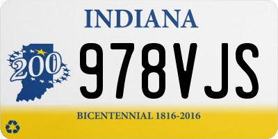 IN license plate 978VJS