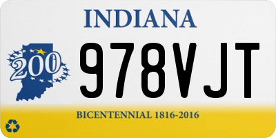 IN license plate 978VJT