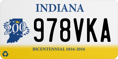 IN license plate 978VKA