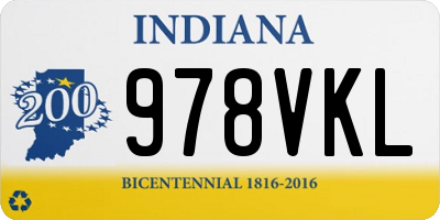 IN license plate 978VKL