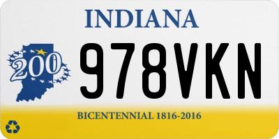 IN license plate 978VKN