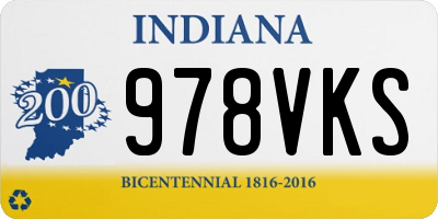 IN license plate 978VKS