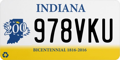 IN license plate 978VKU