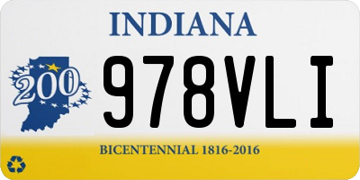 IN license plate 978VLI