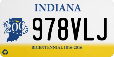 IN license plate 978VLJ