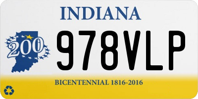 IN license plate 978VLP