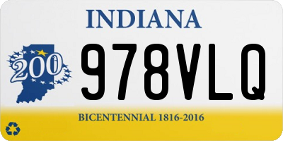 IN license plate 978VLQ